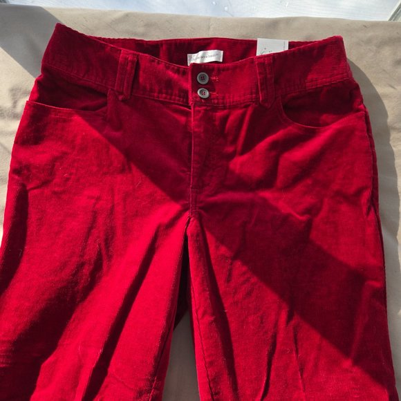 Christopher & Banks Red Corduroy Pants NWT Size 10 Short - Picture 1 of 10